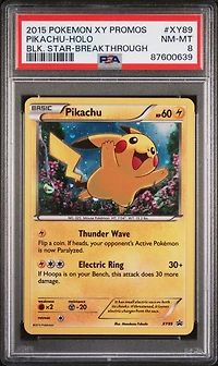 2015 Pokemon Xy Black Star Promos Xy89 Pikachu-holo Breakthrough PSA 8