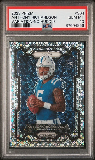 2023 Panini Prizm 304 Anthony Richardson Variation-no Huddle PSA 10