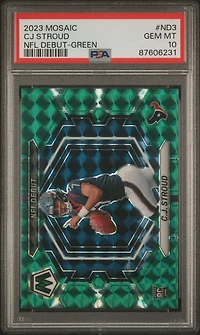 2023 Panini Mosaic Nfl Debut Nd3 Cj Stroud Green PSA