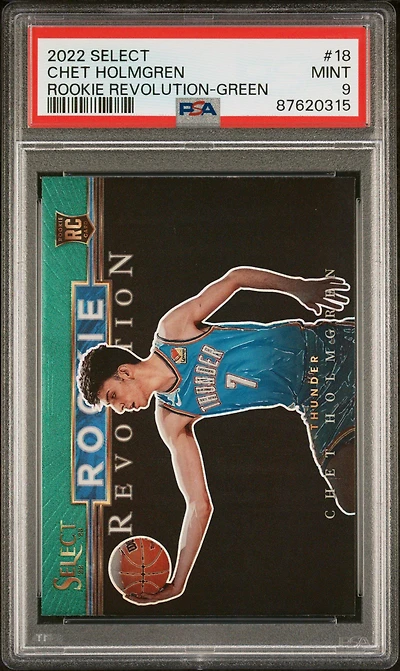 2022 Panini Select Rookie Revolution 18 Chet Holmgren Green PSA 9