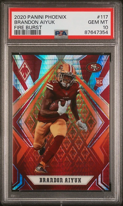 2020 Panini Phoenix 117 Brandon Aiyuk Fire Burst PSA 10