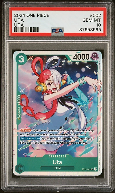 2024 One Piece Starter Deck St11-uta 002 Uta PSA 10