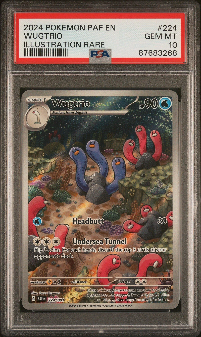 2024 Pokemon Paf En-paldean Fates 224 Wugtrio Illustration Rare PSA