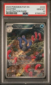 2024 Pokemon Paf En-paldean Fates 224 Wugtrio Illustration Rare PSA