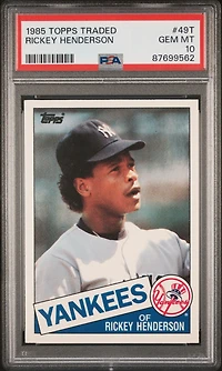 1985 Topps Traded 49t Rickey Henderson PSA 10