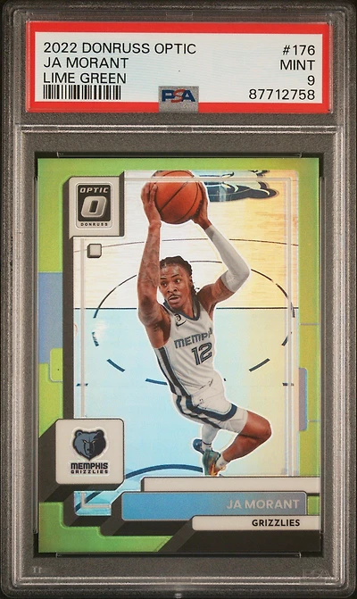 2022 Panini Donruss Optic 176 Ja Morant Lime Green PSA 9