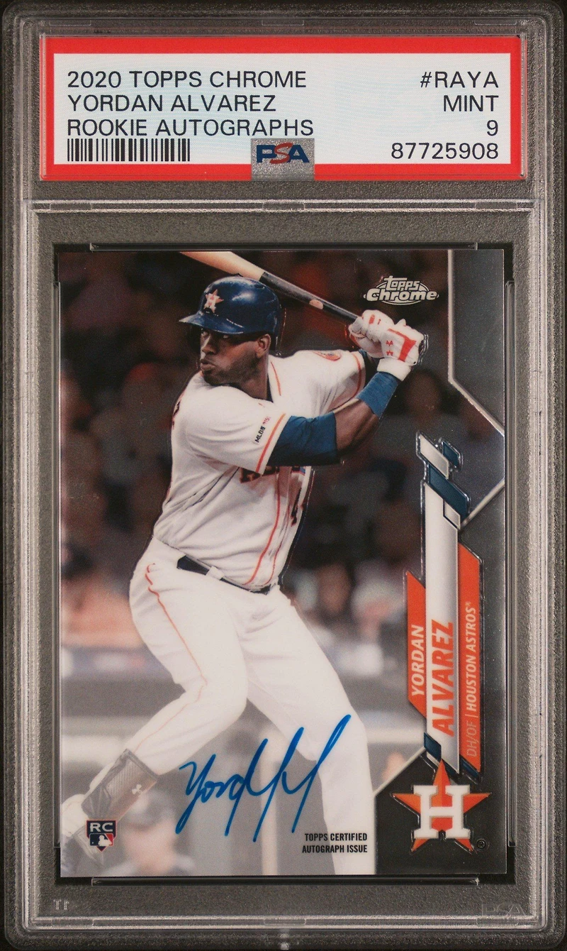 2020 Topps Chrome Rookie Autographs Raya Yordan Alvarez PSA