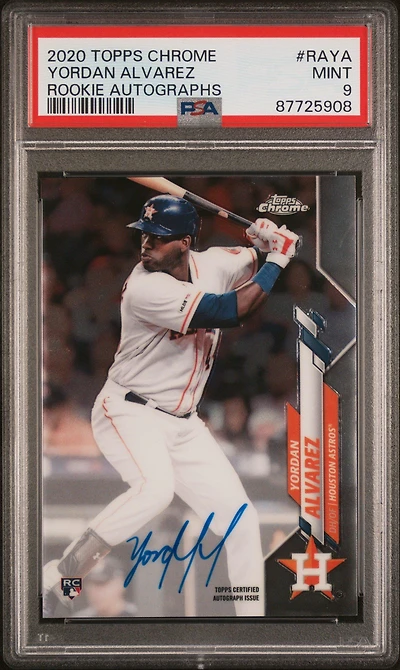 2020 Topps Chrome Rookie Autographs Raya Yordan Alvarez PSA