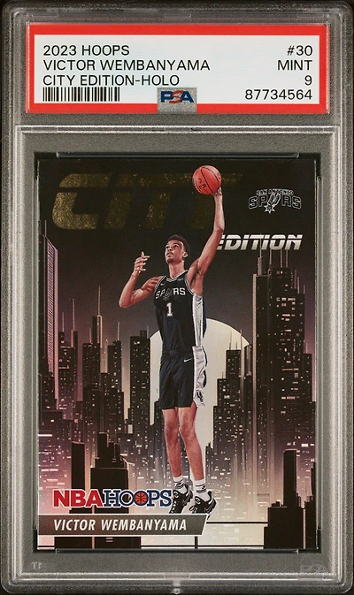 2023 Panini Nba Hoops City Edition 30 Victor Wembanyama Holo PSA 9