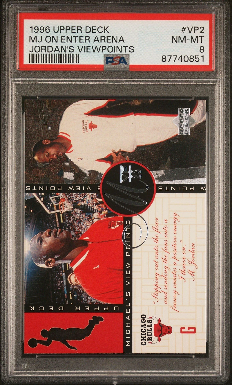 1996 Upper Deck Jordan's Viewpoints Vp2 Mj On Enter Arena PSA 8
