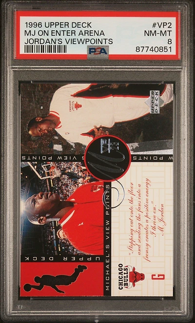 1996 Upper Deck Jordan's Viewpoints Vp2 Mj On Enter Arena PSA 8