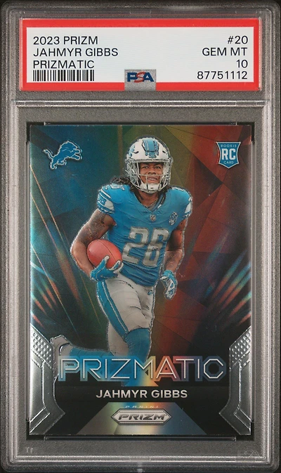 2023 Panini Prizm Prizmatic 20 Jahmyr Gibbs PSA