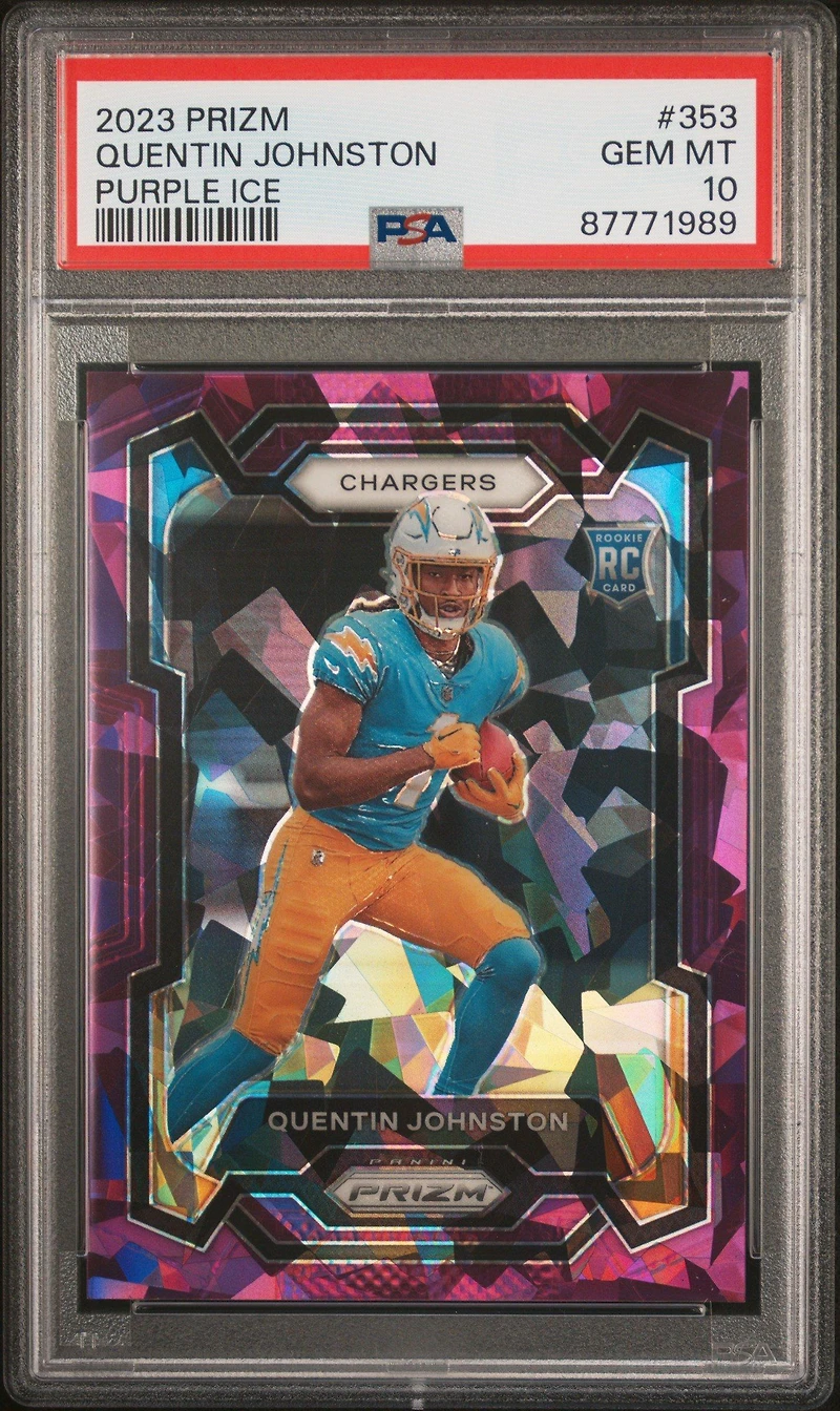 2023 Panini Prizm 353 Quentin Johnston Ice PSA 10