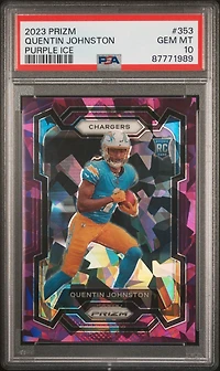 2023 Panini Prizm 353 Quentin Johnston Ice PSA 10
