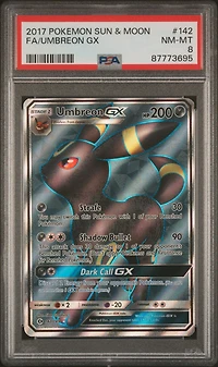 2017 Pokemon Sun & Moon 142 Fa/umbreon Gx PSA 8