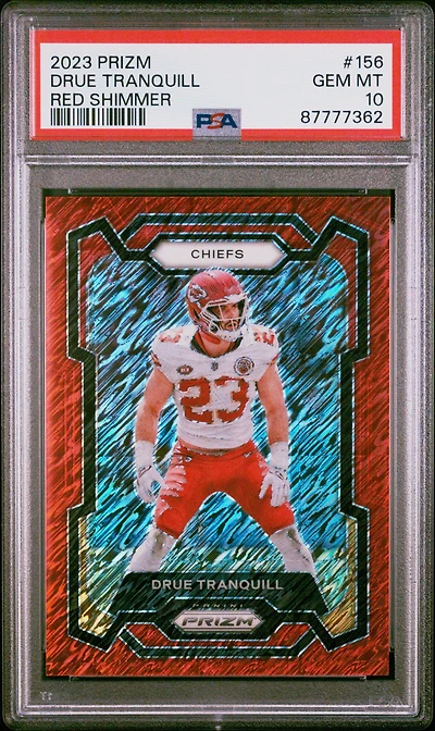 2023 Panini Prizm 156 Drue Tranquill Red Shimmer PSA 10