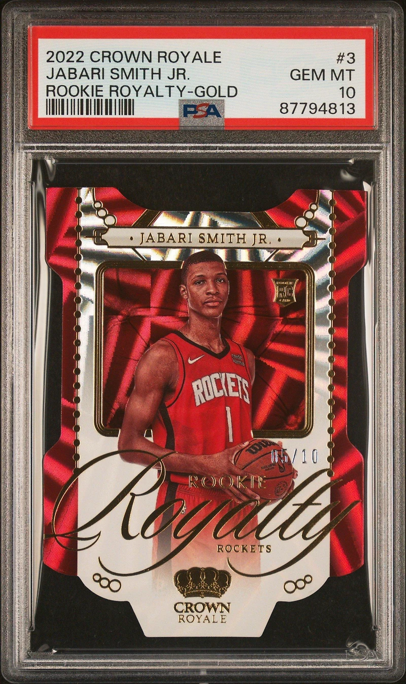 2022 Panini Crown Royale Rookie Royalty 3 Jabari Smith Jr. Gold PSA 10