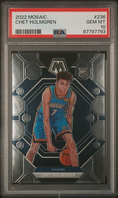 2022 Panini Mosaic 236 Chet Holmgren PSA 10