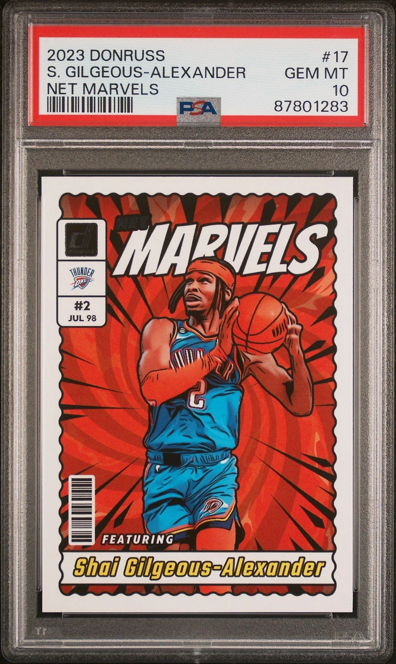 2023 Panini Donruss Net Marvels 17 Shai Gilgeous-alexander PSA 10