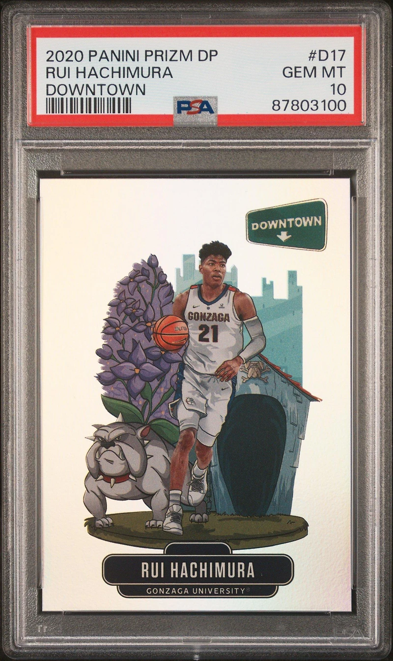 2020 Panini Prizm Draft Picks Downtown D17 Rui Hachimura PSA 10