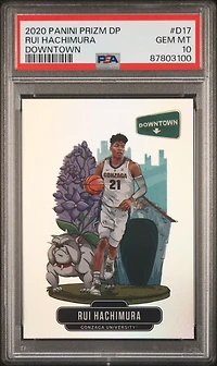 2020 Panini Prizm Draft Picks Downtown D17 Rui Hachimura PSA 10