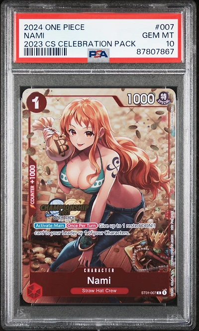 2024 One Piece Championship 2023 Celebration Pack 007 Nami PSA 10