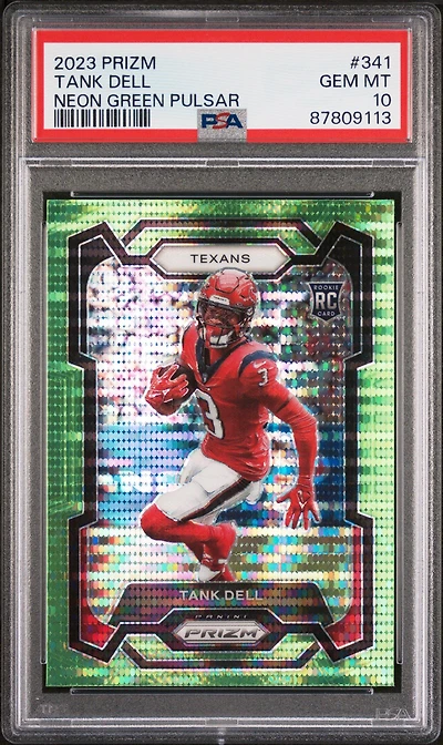 2023 Panini Prizm 341 Tank Dell Neon Green Pulsar PSA 10