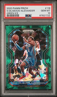 2020 Panini Prizm 118 Shai Gilgeous-alexander Green Ice PSA 10