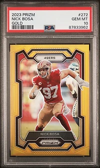 2023 Panini Prizm 272 Nick Bosa Gold Prizm PSA 10