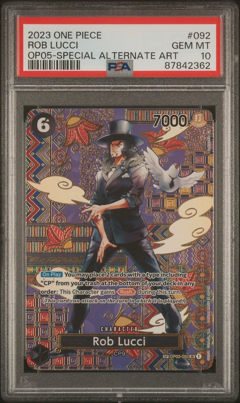 2023 One Piece Op05-awakening Of The New Era 092 Rob Lucci Special Alternate Art PSA 10