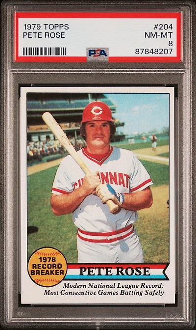 1979 Topps 204 Pete Rose PSA 8