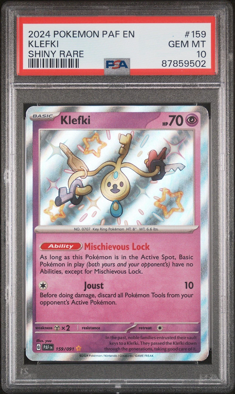 2024 Pokemon Paf En-paldean Fates 159 Klefki Shiny Rare PSA 10