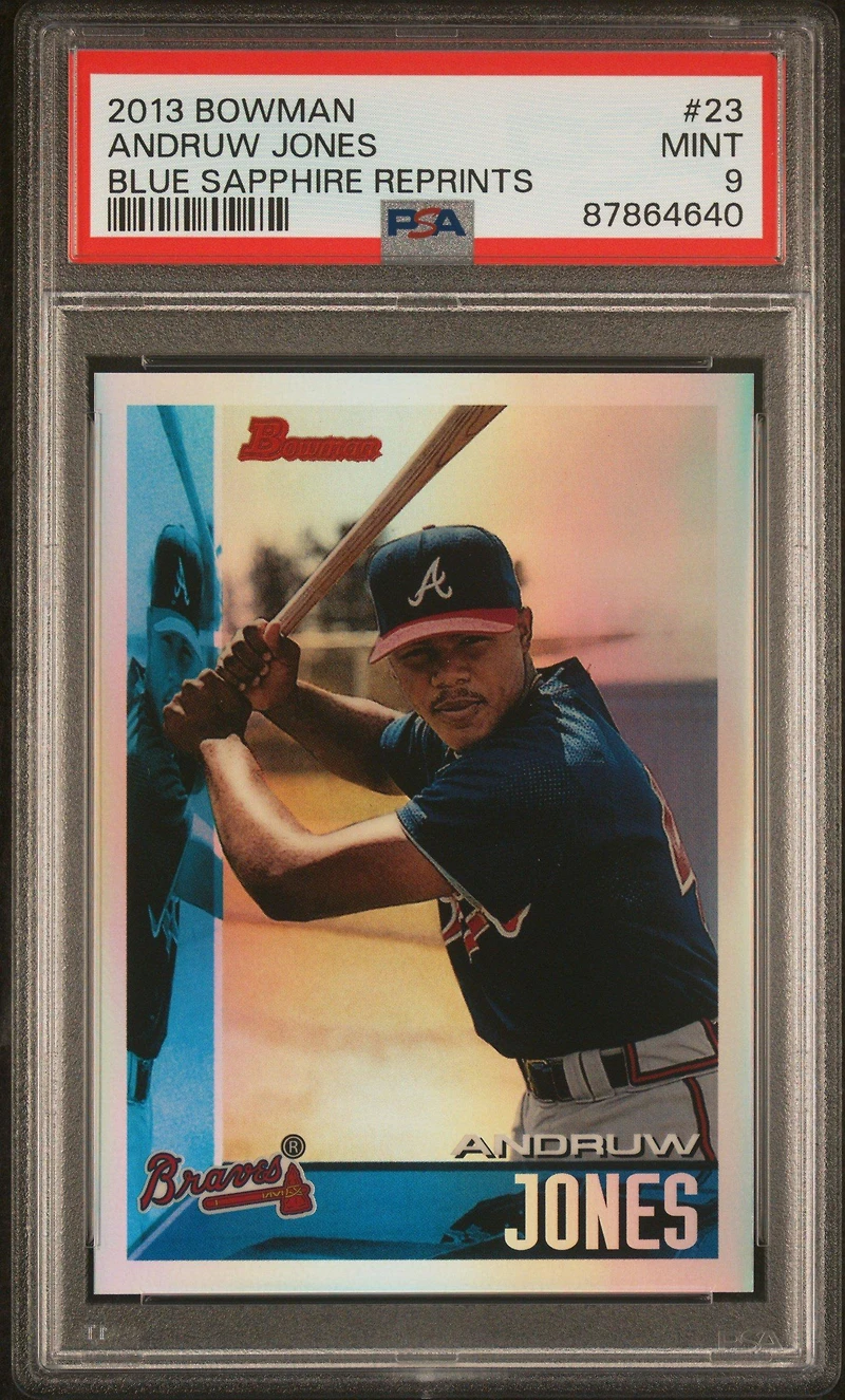 2013 Bowman Blue Sapphire Reprints 23 Andruw Jones PSA 9