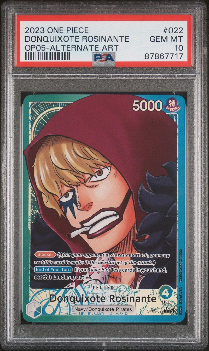 2023 One Piece Op05-awakening Of The New Era 022 Donquixote Rosinante Alternate Art PSA 10