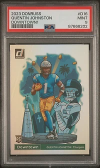 2023 Panini Donruss Downtown! D16 Quentin Johnston PSA 9