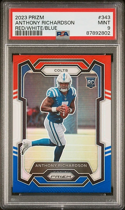 2023 Panini Prizm 343 Anthony Richardson Red/white/blue Prizm PSA 9