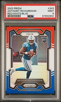2023 Panini Prizm 343 Anthony Richardson Red/white/blue Prizm PSA 9
