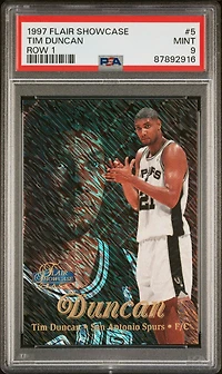 1997 Flair Showcase 5 Tim Duncan Row 1 PSA 9