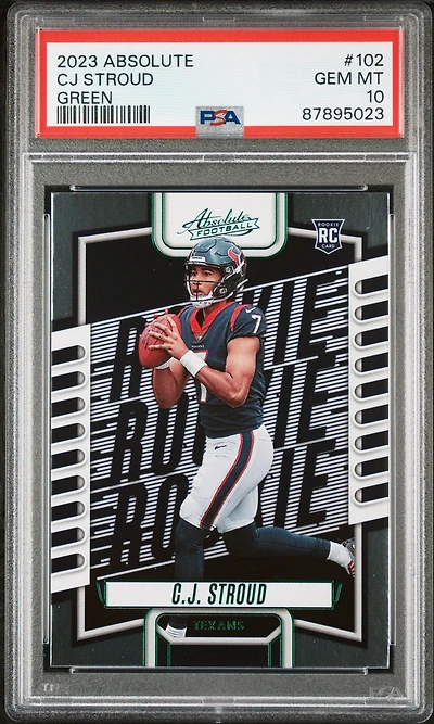 2023 Panini Absolute 102 Cj Stroud Green PSA 10
