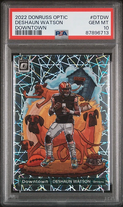 2022 Panini Donruss Optic Downtown Dtdw Deshaun Watson PSA 10