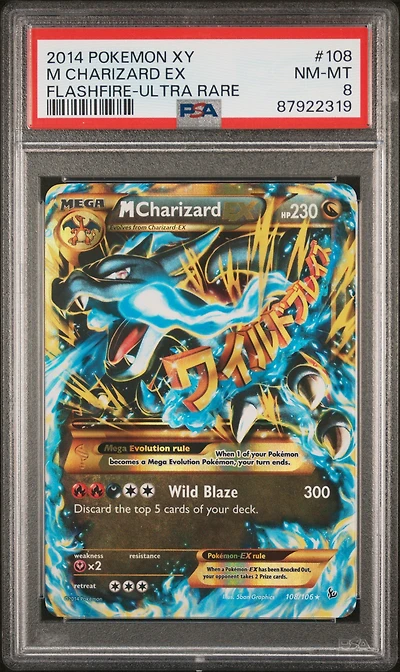 2014 Pokemon Xy Flashfire 108 M Charizard Ex PSA 8