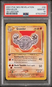 2001 Pokemon Neo Revelation 1st Edition 30 Graveler PSA 10