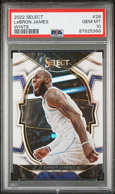 2022 Panini Select 26 Lebron James White PSA 10