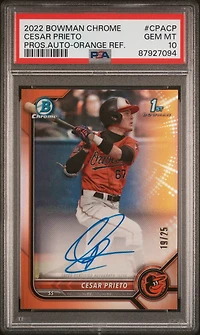 2022 Bowman Chrome Prospect Autographs Cpacp Cesar Prieto PSA 10