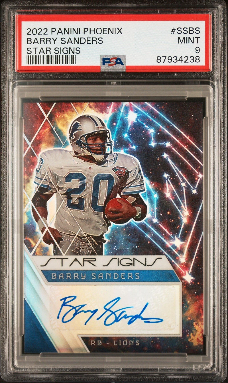 2022 Panini Phoenix Star Signs Ssbs Barry Sanders PSA 9