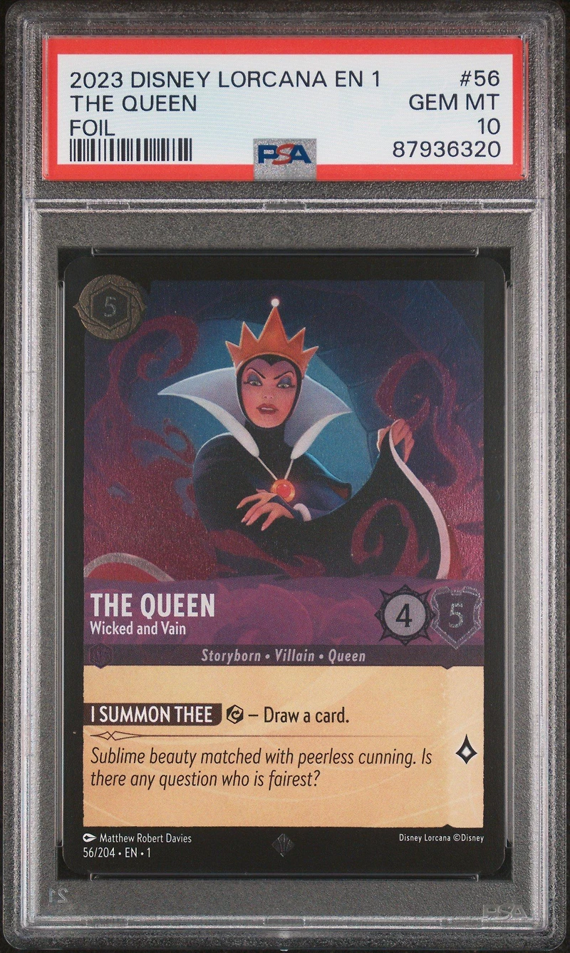 2023 Disney Lorcana En 1-the First Chapter 56 The Queen - Wicked And Vain Foil PSA 10