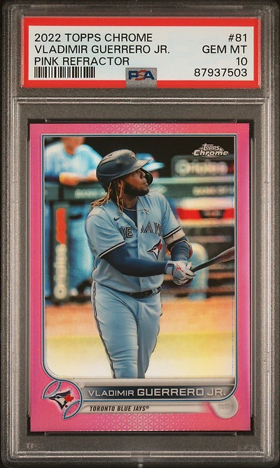 2022 Topps Chrome 81 Vladimir Guerrero Jr. Pink Refractor PSA 10
