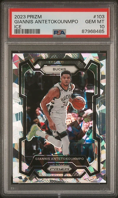 2023 Panini Prizm 103 Giannis Antetokounmpo Ice PSA 10