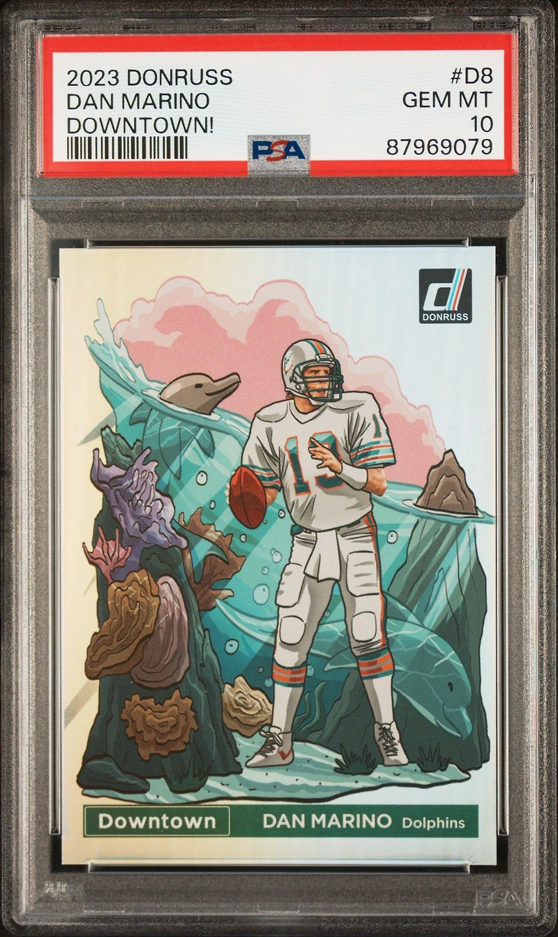 2023 Panini Donruss Downtown! D8 Dan Marino PSA 10