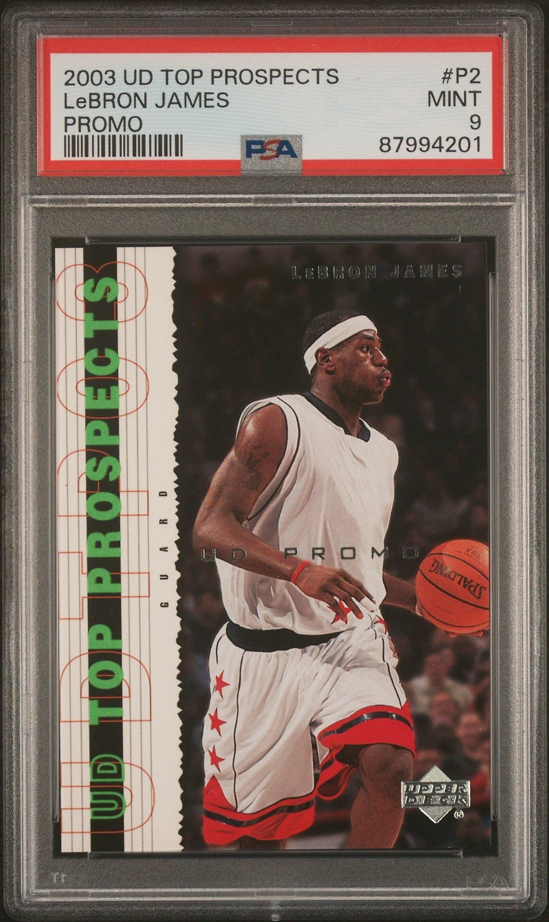 2003 Upper Deck Top Prospects Promo P2 Lebron James Promo PSA 9